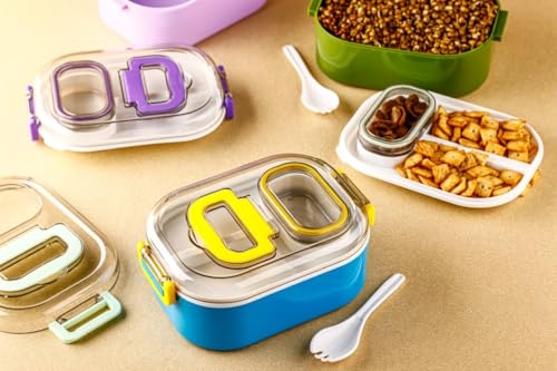 Image of Stainless Steel Lunch Box with Leak Proof Lid, BPA Free Tiffin Box for Kids & Adults, Airtight Bento Lunch Container for Office, School & Travel