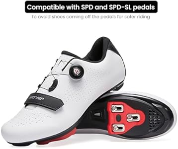 ARTVEP Heren Radschoenen Damen MTB Fietsschoenen Compatibel met Look SPD SPD-SL Delta Lock Pedal Reitschoenen Compatibel met Peloton Schoenen Streifen