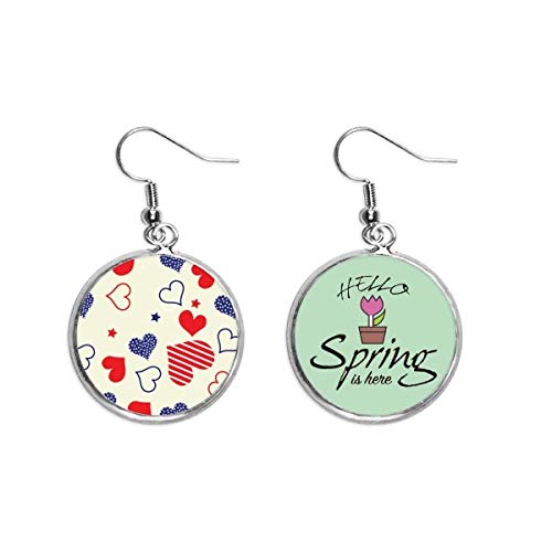 Pendientes de primavera con colgante de corazon y pentagrama