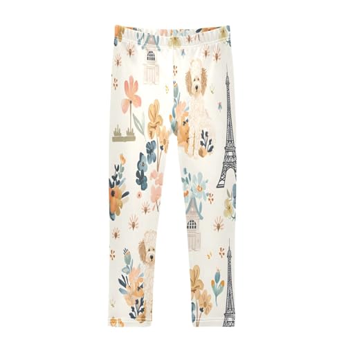 Bolaz Toddler Girls Leggings Printed Yoga Pants Leggings Dog Eiffel Tower for Kids
