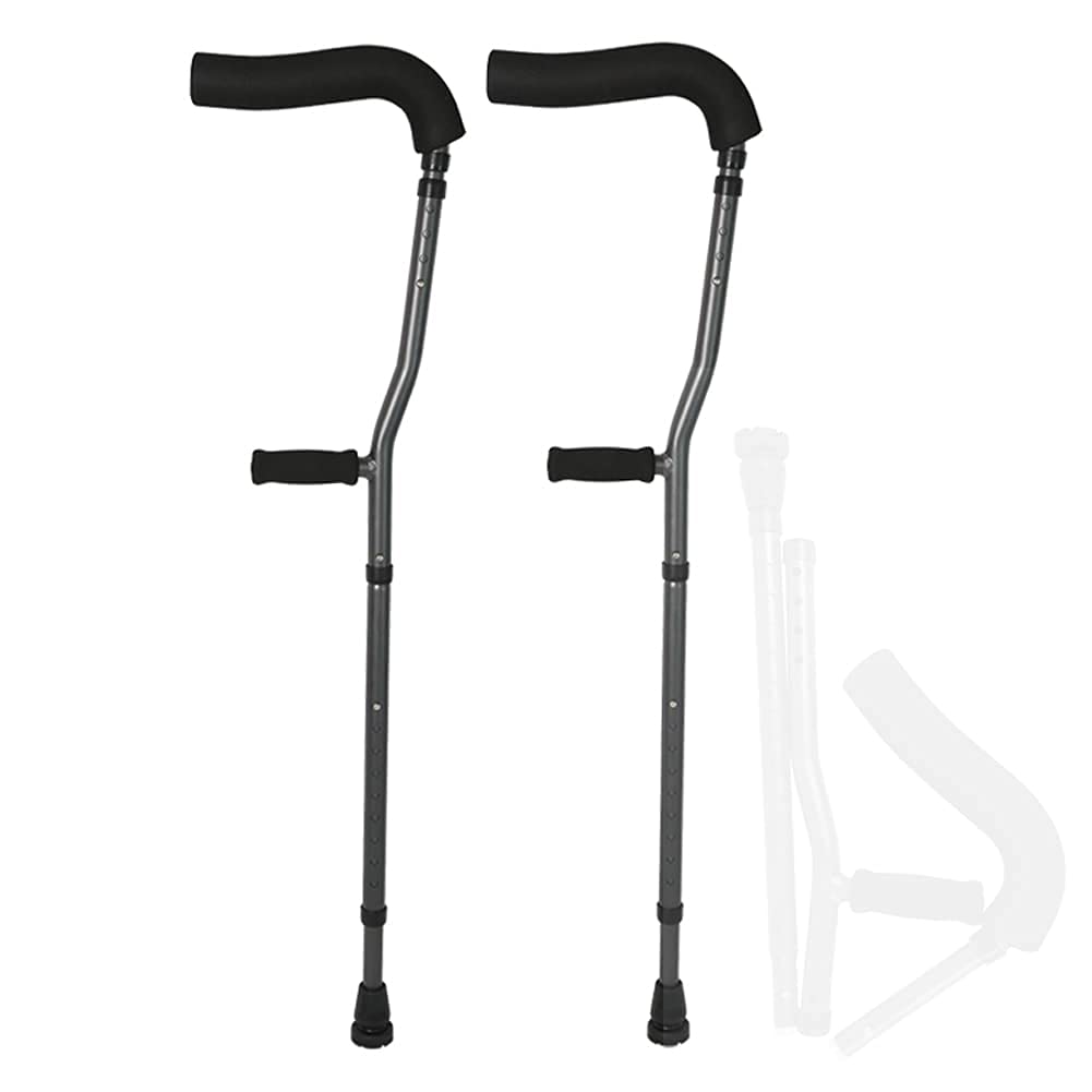 Muleta ergonómica para axilas, diseño plegable para adultos y niños, soporte de brazo, altura ajustable, soporta hasta 285 libras