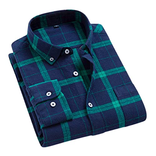 Chemise flanelle à carreaux Pohullan vêtement décontracté automne homme S