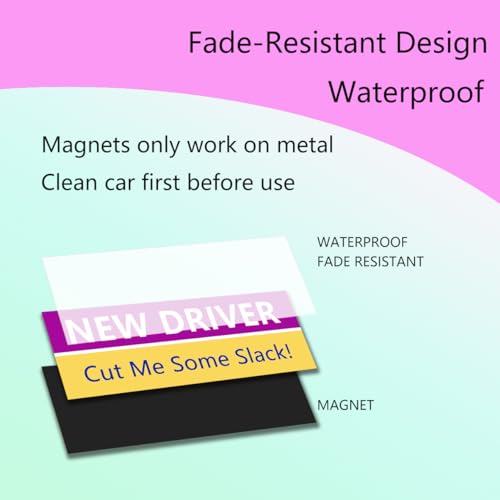 Letreros magnéticos New Driver LogFaadCoi reflectantes para coches pack de 4 6