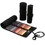 Misgirlot Pencil Roll Wrap,Pencil Wrap Canvas Colored Pencil Roll Wrap (No Pencils) Solid Color Penc