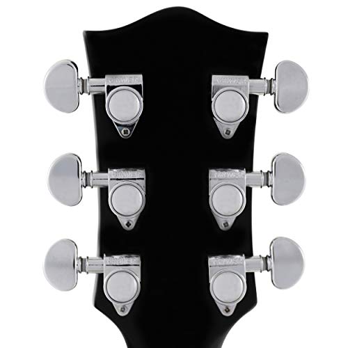 Leo Jaymz Full Size Single Cut Electric Guitar - With Amazing Us Flag Sticker On Arched Top - Grover Machine Heads (Us Flag) #TOP7