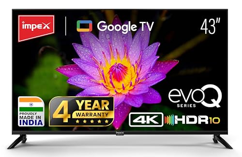 Image of Impex 65 Inch 4K UHD LED Google TV | evoQ 65S4RLC2 | Android 11 Version | Wi-Fi, Bluetooth, USB, HDMI | Storage Memory 16GB and 2 GB RAM | 4 Years Warranty
