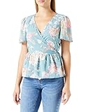 only onlstar life fia s/s wrap top ptm camicia da donna, ether/aop: stella giardino fiore, m