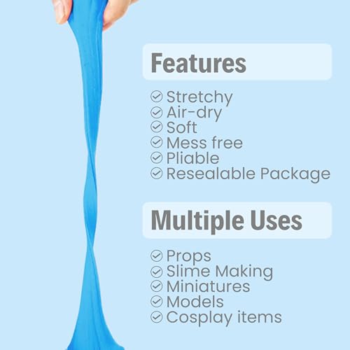 Image of BOHS Sky Blue Modeling Foam Clay - 1.1 Lbs, Squishy,Soft, Air Dry -for Flower Mirror,Cosplay,Fake Bake, Slime Supplies-500g (Pack of 3)