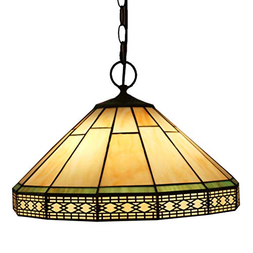 Plafond 3-light luminaire de vitrail en jaune rétro salle à manger 16 pouces