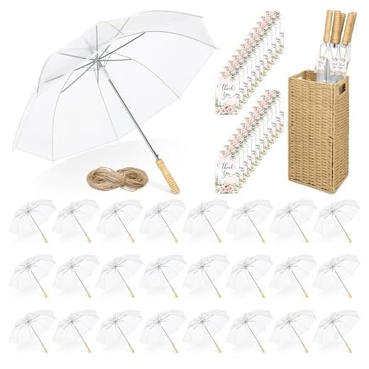 Aodaer 24 Pack Wedding Clear Umbrellas