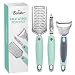 Produktbild OCOOKO Sparschäler Set 3-teiliges Gemischtes, Zackenschliff Schäler, Reibe, Apfel und Kartoffelschäler, Edelstahlklinge, spülmaschinengeeignet