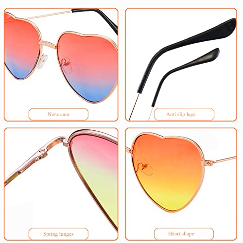 6Pairs Heart Sunglasses for Women Bachelorette Bride Sunglasses Hippie Sunglasses for Women3