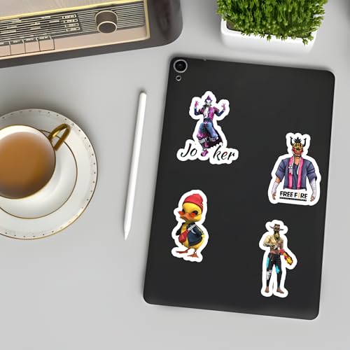 Image of Free Fire Game Stickers - 50+ Waterproof Vinyl Decals for Laptops, Phones, Bottles, Bikes & More - Gamer Merchandise & Gifts