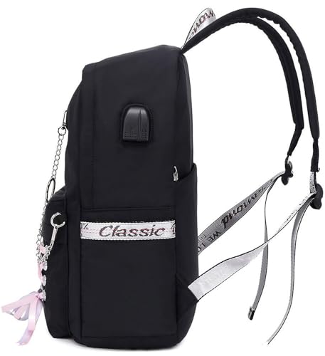 Backpacks for Girls Backpack for School Bag Bookbag Aesthetic Cute School Backpack for Girls Teens (Black)3