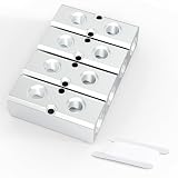 GASHER 4 Pièces 2 Way 4 Port Aluminum Pneumatic Manifold Air Distribution Block Splitter 1...