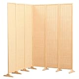Biombo Separador de Ambientes 3 4 5 6 Paneles Tejido De Bambú Biombo Separador De Ambientes Acentos De Privacidad, Porche Plegable Pared Divisoria Chino Oriental Interior Separador Separador (Size :