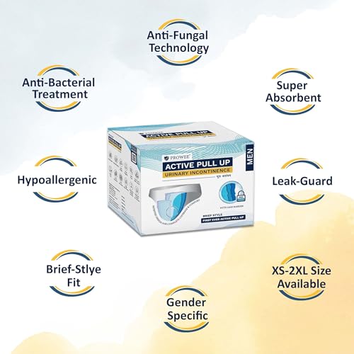 Image of Men Active Pull Up (Brief Style) (Pack of 5) For Urinary Incontinence with Capacity Up To 450ml with Secure Spill Guard Briefliner (S)