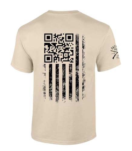 Trenz Shirt Company American Flag 47th President Tshirt American Flag 47th President Dance QR Code Funny Short Sleeve T-Shirt-Sand-Large