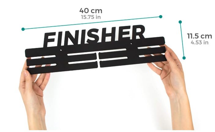 GPNW Finisher Medal Display Rack, Black Metal Wall Mount Holder, Sports Achievement Awards Hanger, Multiple Medals Organizer with Installation Kit 2