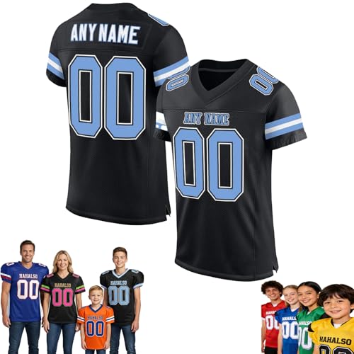 Football Trikot, Personalisiert American Football Spieltrikots mit Name Nummer Personalisierte Trikot T-Shirt für Training/Spiel/Individuelles Geschenk Kinder Erwachsene Junge Mädchen Herren Damen