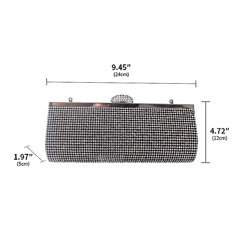 Sac à main pour femmes en diamant argenté et strass chic - 2