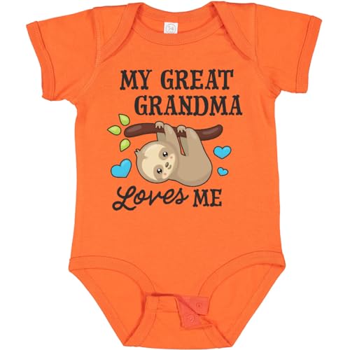 inktastic My Great Grandma Loves Me Baby Bodysuit 12 Months Orange 2f250