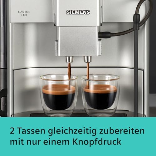 Bild 4 - Siemens Kaffeevollautomat EQ6 plus s300, Milchsystem, 11 Getränke, automatische Reinigung des Milchsystems, Keramikmahlwerk, großes Touchdisplay, Silber, TE653501DE