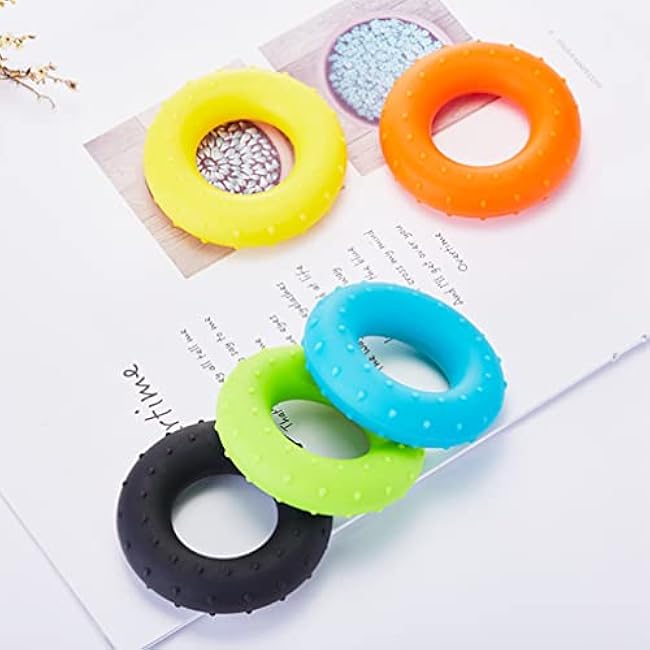 BESPORTBLE 4pcs Hand Strengthener Rings Resistance Silicone Hand Exercisers for Muscle Training Relief Portable Workout Equipment for Home Gym Use