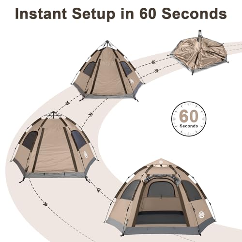 ADSMART Toldo Instantáneo para Camping 3 Personas Impermeable Fácil Instalación miniatura 4