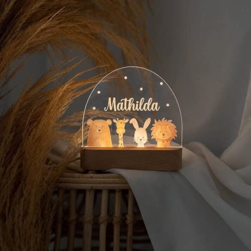 wunderwunsch - Personalisiertes Nachtlicht für Babys - Individuelle Nachttischlampe für Kinder - Personalisierte… – Bild 3