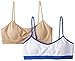 Hanes Girl's Seamless Foam Bra, Nude/White/Navy Glisten, Medium (Pack of 2)
