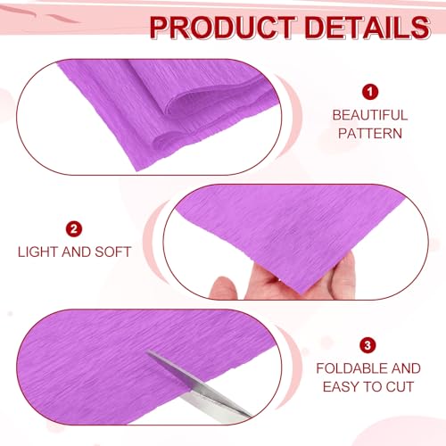 Image of MECCANIXITY Crepe Paper Roll 8.2ft Long 4 Inch Wide for Wedding Ceremony Various Large Festivals Decoration, Violet