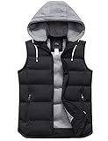 ZSHOW Women's Winter Padded Vest Removable Hooded Outwear Jacket US X-Large, Black