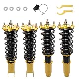 Adjustable Height Coilovers Suspension Lowering Kit, Fit for Honda CRX 1988-1991,Civic 1988-2000, CR-X del Sol 1992-1995,Acura Integra 1994-2001(Gold)