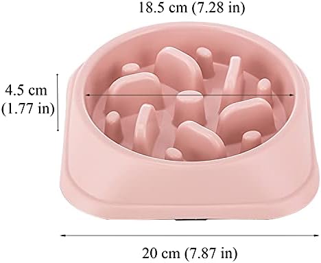 Suhaco Slow Feeder Dog Bowls Dog Food Bowl Slow Feeder Prevent Choking & Overeating, Non Slip Dog Slow Eating Bowl for Small & Medium Dogs Puzzle Pet Feeding Bowls (Pink)