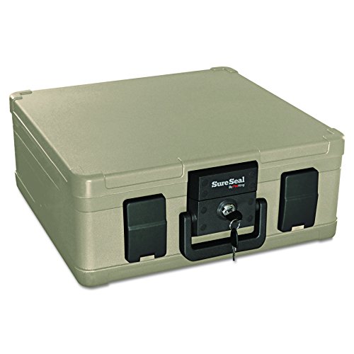 FireKing SureSeal Fire Safe with Key Lock, 1 Half Hour Fire Rated, UL Rated & 100 Hour Water Resistant Home Safe, Portable Home Safes, Taupe by FireKing - Used condition - US$56.86