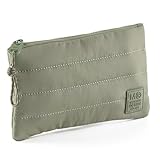 Miquelrius - Neceser Acolchado, Portatodo de poliéster símil Tela con Tirador y Patch de Silicona, Repelente al Agua para Accesorios de papelería o Maquillaje, 205 x 120 mm, Kaki