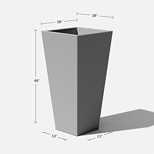 Veradek Pro Series Column 40" Grooved Planter (Grey) #TOP6