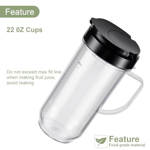 Conjunto de 4 vasos altos de 22 oz con tapa para licuadora miniatura 2