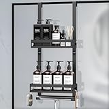 Diwoker Etagere Douche à Suspendre, Etagere Douche sans Percage, Rangement et Organisation de la Salle de Bain, Porte Shampoing Douche Noir