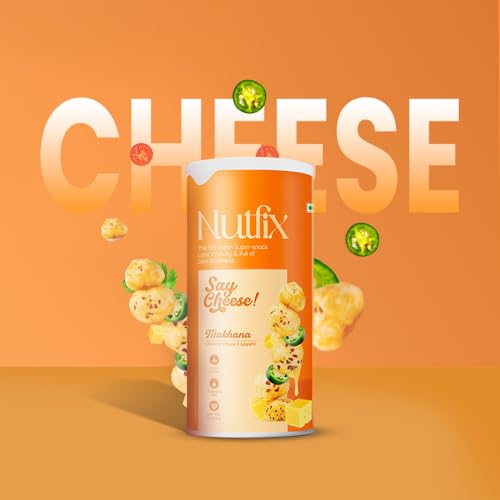 Image of Nutfix Best of Nutfix Roasted Makhana Combo Pack of 4 (300g) | Himalayan Salt & Pepper, Cheddar Cheese Jalapeno, Fiery Peri Peri & Tangy Tomato | Crunchy Phool Makhana Fox Nuts | Assorted Savoury Snacks