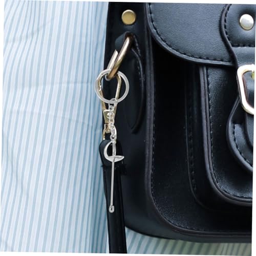 Porte-clés d'escrime pendentif de portefeuille en métal ciselé - 4