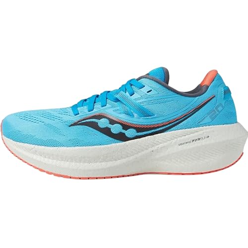 Saucony Women's Triumph 20 Sneaker, Ocean/Coral, 11