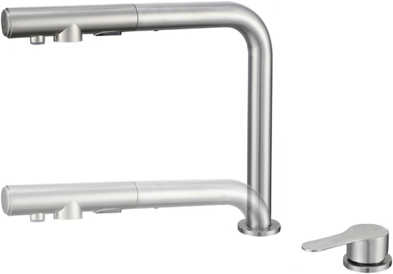 Eau potable purifiée robinet cuisine 3 voies noir extractible