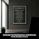 The Discipline Code Stoic Motivational Wall Art - 11x14 Office Wall Art for Men - Masculine Home Decor, Rules of Success Poster - Inspirational Manifesto for Executive Office, Business & Study - Unframed - Image 2