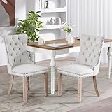 SoarFlash Sillas de Comedor de Lino, Blanco