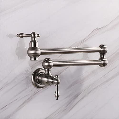 Robinet mural de cuisine extensible à eau froide et finitions chrome brossé
