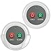 SYNLETT Wireless Call Buttons for Wireless Call System with Clear Function Caregiver Pager for Clinic Restaurant Nursing Home Customer Facilities 2 PCS White