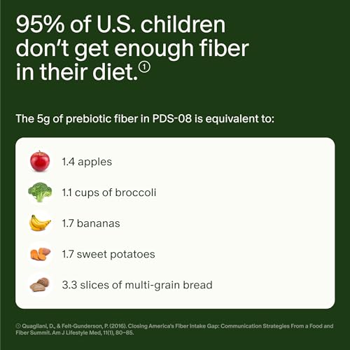 Seed PDS-08 Pediatric Daily Synbiotic - Fiber-Based Prebiotic & Probiotic for Kids - Digestive Health, Regularity, Constipation Relief - Ages 3-17 - Vegan and Shelf-Stable - 30 Sachets (30-Day Supply) - Thumbnail 5
