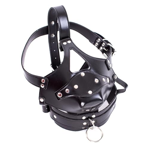 Image of Sex Factory Silicone Dildo Mouth Gags Sex Bondage Head Hood Adjustable Breathable Headgear Harness BDSM Fetish Slave Restraints Kits for Men Women Couple